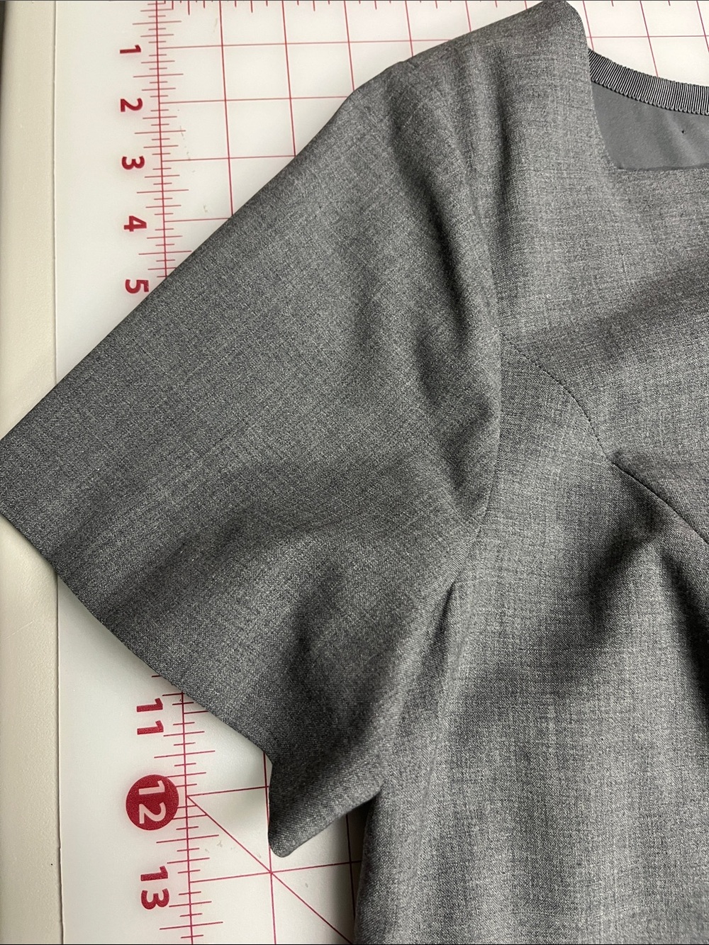 TALBOTS Career Travel Worship Luxe Wool Sht. SLV Grey Box Pleat Sheath Dress 16W - Picture 8 of 16